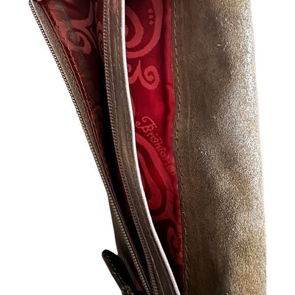 Brighton Women's Brown Leather Floral Embroidered‎ Wallet - Picture 3 of 8